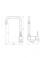 Croquis Grifo de cocina abatible oro cepillado - Alexia de GME