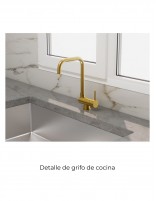 Detalle Grifo de cocina abatible oro cepillado - Alexia de GME