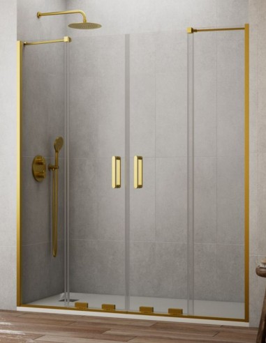 Mampara dorada fijos + correderas de 8 mm. KENNA de GME