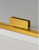 Mampara angular dorada fijos + correderas rodamiento