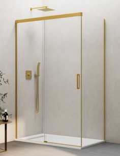 Mampara Basic dorada + lateral fijo - sin perfil inferior de GME