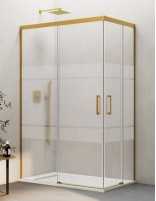 Mampara angular Basic dorada decorado