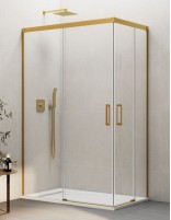 Mampara angular Basic dorada modelo sin perfil inferior de GME