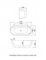 Croquis Bañera exenta acrílica redonda - de Probath