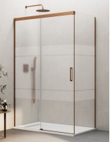 Mampara Basic cobre + lateral fijo decorado