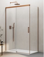 Mampara Basic cobre + lateral fijo sin perfil inferior de GME