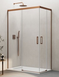 Mampara angular Basic cobre modelo sin perfil inferior de GME