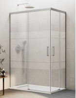 Mampara angular Basic níquel decorada