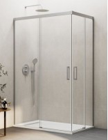 Mampara angular Basic níquel modelo sin perfil inferior de GME