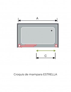 Mampara de ducha cromo frontal 3 puertas correderas ESTRELLA - de Kassandra 2