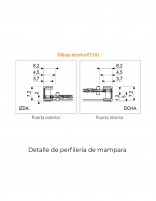 Detalle perfilería Mampara de ducha negro mate frontal 3 puertas correderas ESTRELLA - de Kassandra