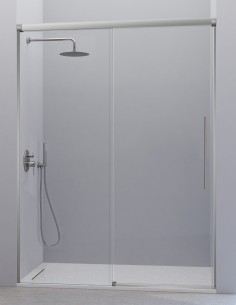 Mampara de ducha 1 fijo + 1 corredera cromo - PAVIA de Kassandra