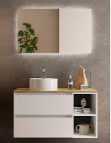 Mueble baño 2 cajones + 2 huecos blanco BEQUIA de Salgar