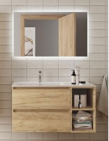 Mueble baño 2 cajones + 2 huecos roble roble