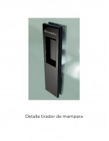 Detalle tirador Mampara de ducha negra 1 fijo + 1 puerta corredera - SIENA de Kassandra