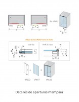 Croquis Mampara de ducha cromo 1 fijo + 1 puerta corredera - URBAN de Kassandra
