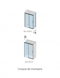 Mampara de ducha cromo 1 fijo + 1 puerta corredera - URBAN de Kassandra 2