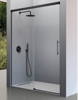 Mampara de ducha negro 1 fijo + 1 puerta corredera - URBAN de Kassandra