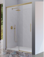 Mampara de ducha oro cepillado 1 fijo + 1 puerta corredera - URBAN de Kassandra