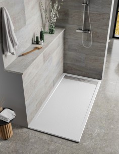 Detalle Plato ducha blanco - MARBELLA de Becrisa