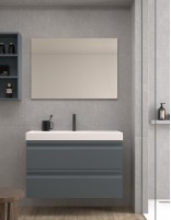 Conjunto Mueble + Espejo Rectangular Liso - COIMBRA antracita