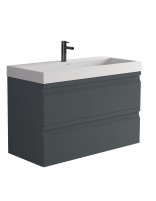 Conjunto Mueble + Espejo Rectangular Liso - COIMBRA Acabado antracita