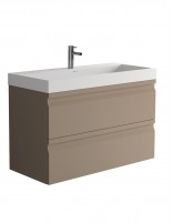 Acabado Moka Conjunto Mueble + Espejo Rectangular Liso - COIMBRA