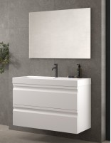Conjunto Mueble + Espejo Rectangular Liso - COIMBRA blanco