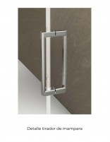 Detalle tirador Mampara cromo - semicircular 2 puertas y 2 fijos Zurich