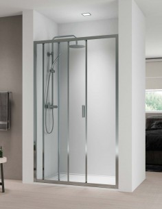 Mampara cromo - 1 fija y 2 correderas Mónaco