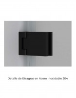 Detalle bisagra Mampara perfilería negra - 1 puerta abatible Zahara de Becrisa