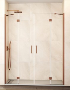 Mampara frontal abatible cobre modelo GLASS de GME