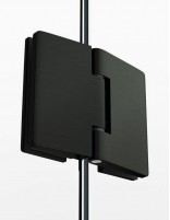 Mampara frontal abatible titanio detalle bisagra