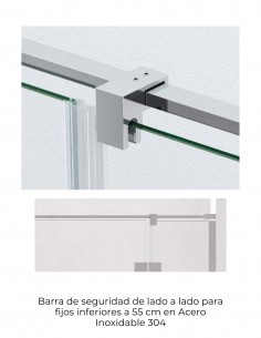 Mampara perfilería negro - 1 puerta abatible y 1 fijo Zahara de Becrisa 2