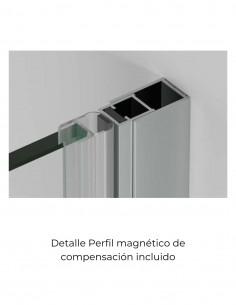 Mampara perfilería cromo - 1 puerta abatible a pared y 1 fijo Zahara de Becrisa 2