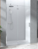 Mampara perfilería cromo - 1 puerta abatible a pared y 1 fijo Zahara de Becrisa