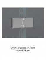 Detalle Mampara perfilería cromo - 1 puerta central y 2 fijo Zahara de Becrisa