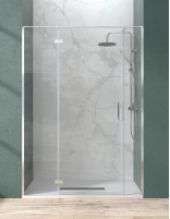 Mampara perfilería cromo - 1 puerta central y 2 fijo Zahara de Becrisa