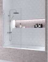 Mampara bañera frontal cromo - 1 hoja abatible Zahara de Becrisa-