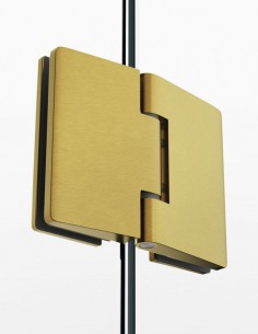 Mampara angular abatible dorada modelo GLASS de GME 2