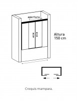 Mampara de bañera frontales croquis