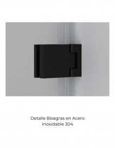 Mampara de ducha angular negro - 1 puerta + 1 fijo lateral de Becrisa 2
