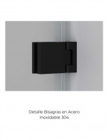 Detalle bisagras Mampara de ducha angular negro - 1 puerta + 1 fijo lateral de Becrisa
