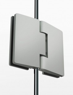 Mampara angular abatible níquel modelo GLASS de GME 2