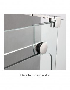 Mampara acero inox. GME - 1 fijo y 1 corredera VETRUM 2