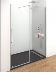 Mampara acero inox. GME - 1 fijo y 1 corredera VETRUM