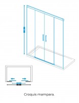 Mampara frontal acero inox. croquis