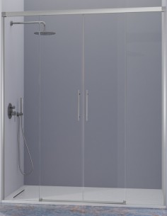 Mampara de ducha cromo 2 fijos + 2 puertas correderas - URBAN de Kassandra