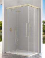 Mampara angular oro 2 fijos y 2 puertas correderas - PAVIA de Kassandra