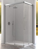 Mampara angular cromo 2 fijos y 2 puertas correderas - PAVIA de Kassandra